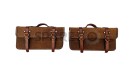 Royal Enfield Interceptor 650 Pannier Rails & Bags Brown Tan Pair - SPAREZO